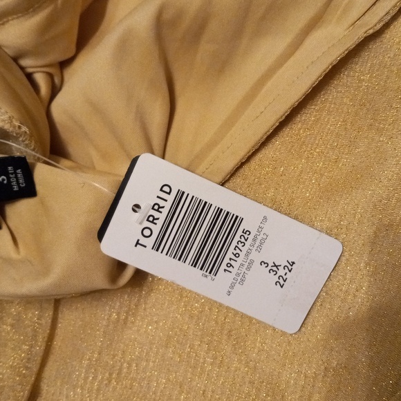 Torrid Gold Glitter Surplice Top 3X - Picture 7 of 10